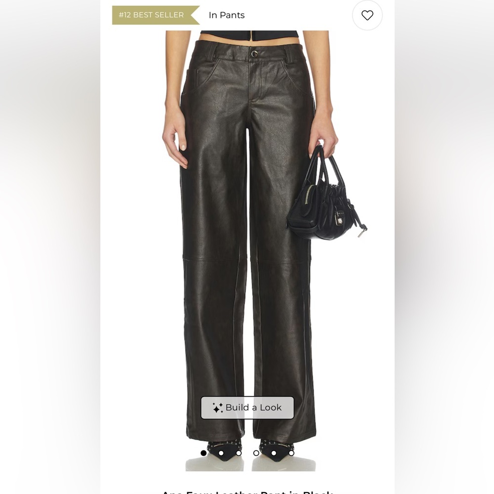 Superdown Sleek Black Faux Leather Pants